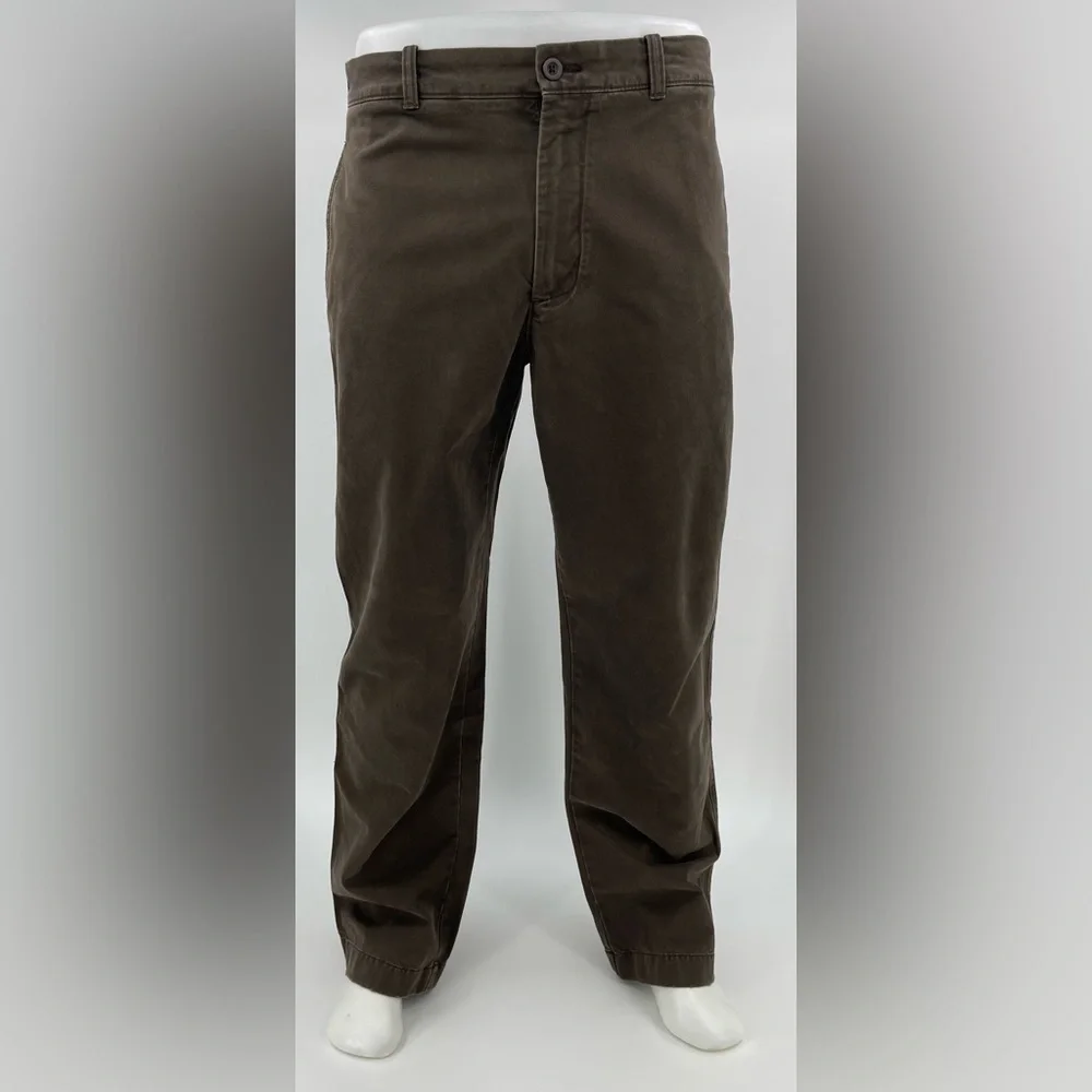 J Crew Pants Mens 33W 32L Broken In Regular Fit Brown Washed/Worn Cotton Outdoor